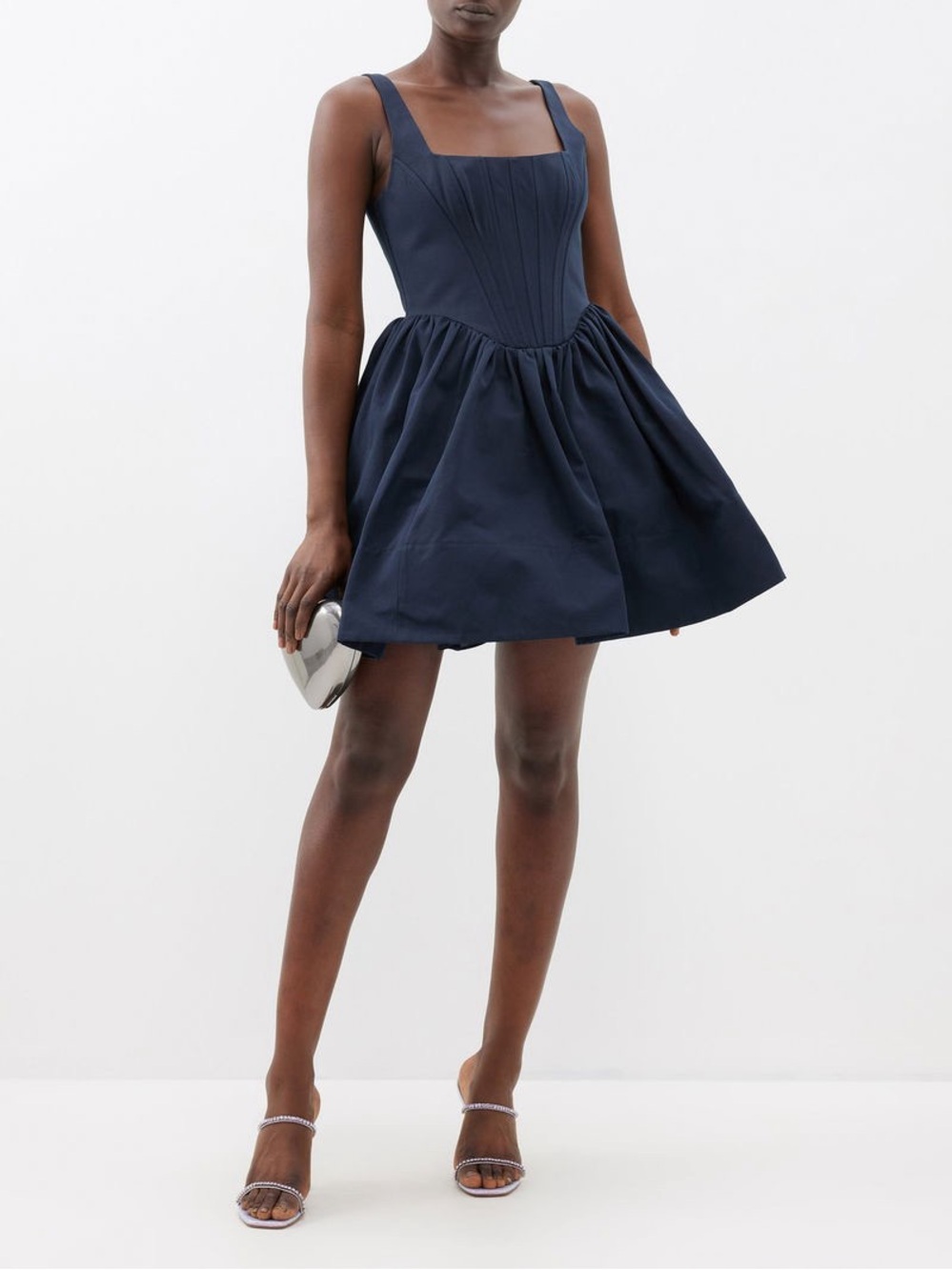 STAUD Landscape Fit and Flare Mini Dress 0